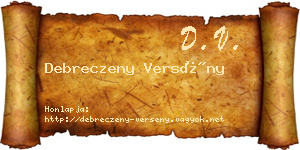 Debreczeny Versény névjegykártya